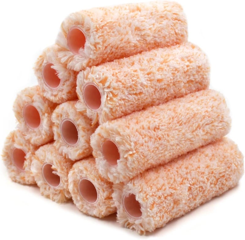 Rolling Dog 4Inch Jumbo Mini Paint Roller Covers - Microfiber Jumbo Roller Sleeves with 3/8” Nap for Walls,Cabinets,Furniture Painting(Pack of 10) - Image 1
